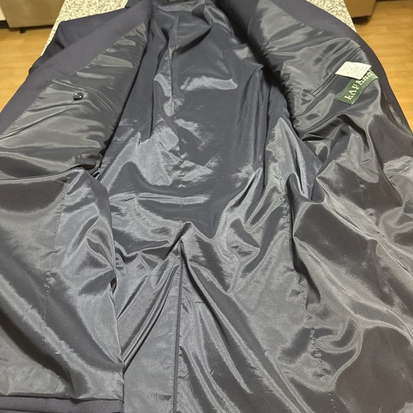 Lauren Ralph Lauren Blazer Men's 44L Navy 100% Wool Gold Buttons Single Vent - Picture 9 of 13